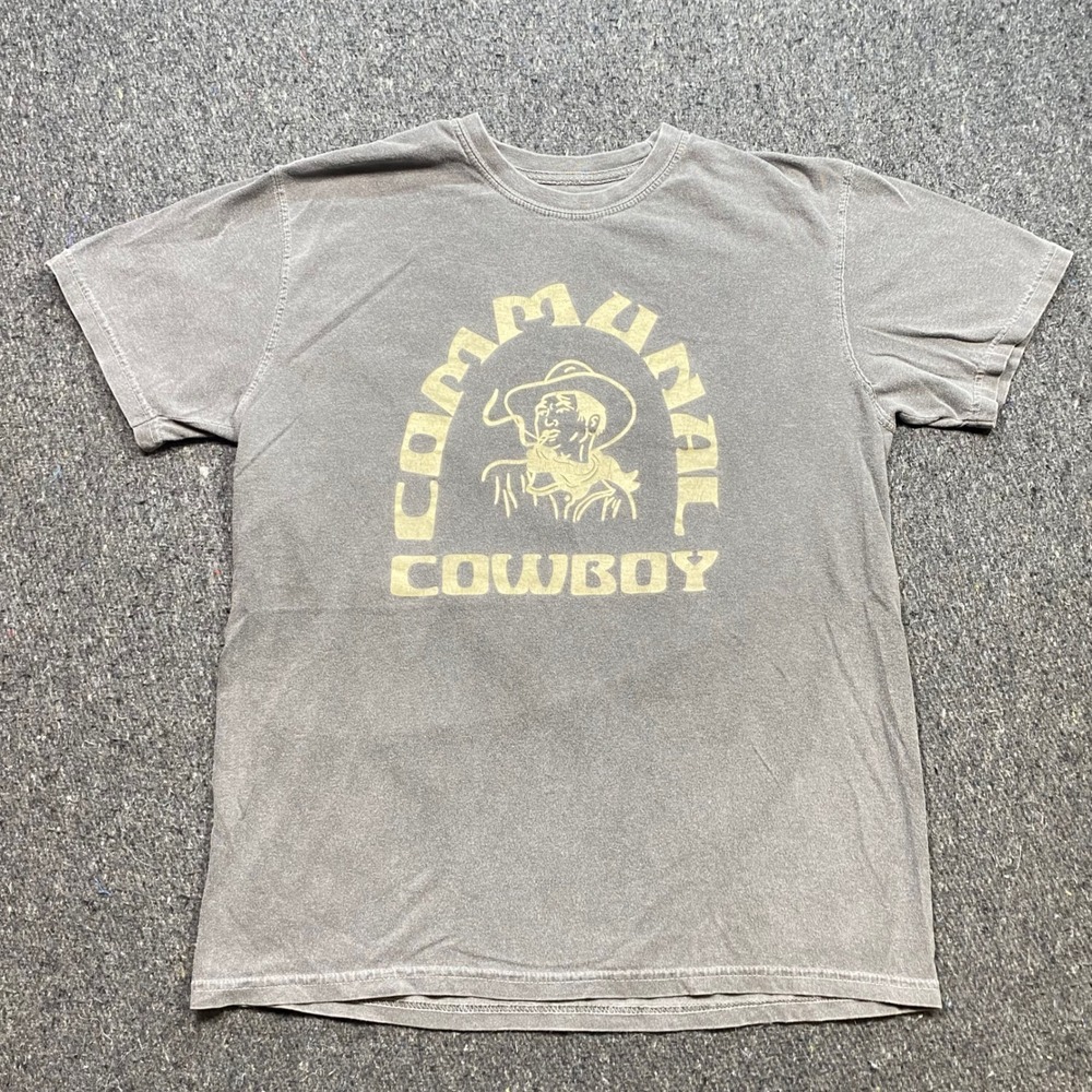 Communal Cowboy Graphic TShirt Sz M Mens Gray Western‎ Skater Streetwear Tee